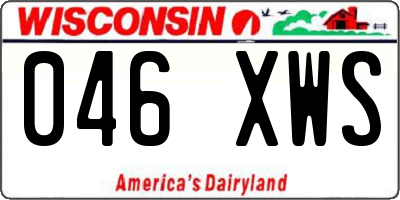 WI license plate 046XWS