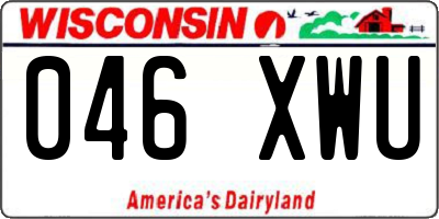 WI license plate 046XWU