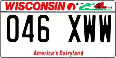 WI license plate 046XWW