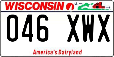 WI license plate 046XWX