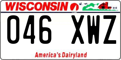 WI license plate 046XWZ