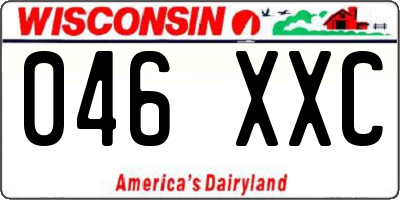 WI license plate 046XXC