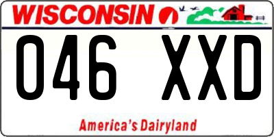 WI license plate 046XXD