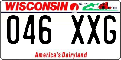 WI license plate 046XXG