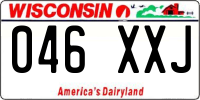 WI license plate 046XXJ