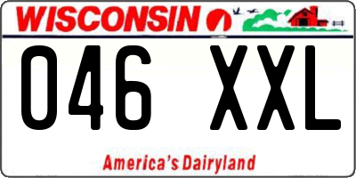 WI license plate 046XXL