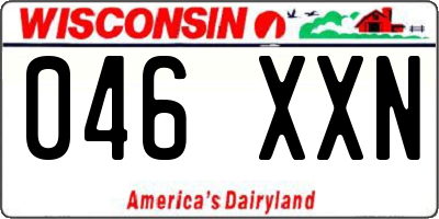 WI license plate 046XXN