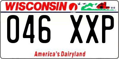 WI license plate 046XXP