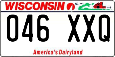 WI license plate 046XXQ