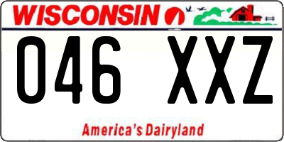 WI license plate 046XXZ