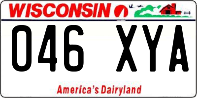 WI license plate 046XYA