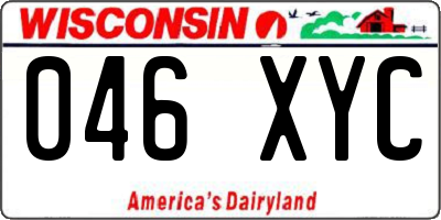 WI license plate 046XYC