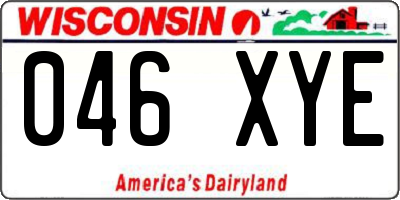WI license plate 046XYE
