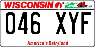 WI license plate 046XYF