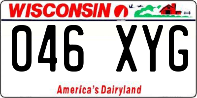 WI license plate 046XYG