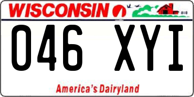 WI license plate 046XYI