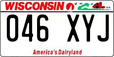 WI license plate 046XYJ