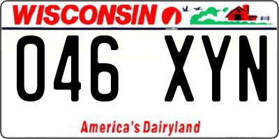 WI license plate 046XYN