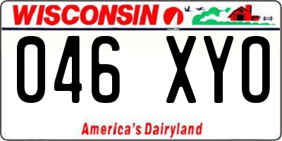 WI license plate 046XYO