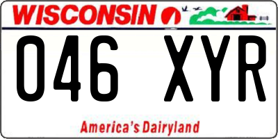 WI license plate 046XYR