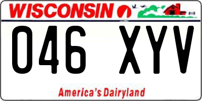 WI license plate 046XYV