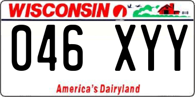 WI license plate 046XYY
