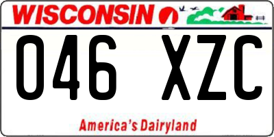 WI license plate 046XZC