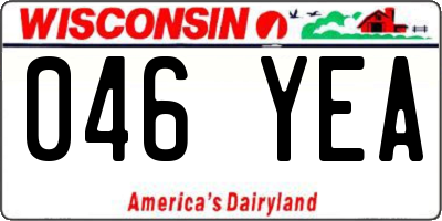 WI license plate 046YEA