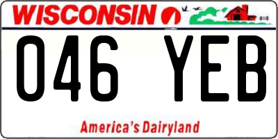 WI license plate 046YEB