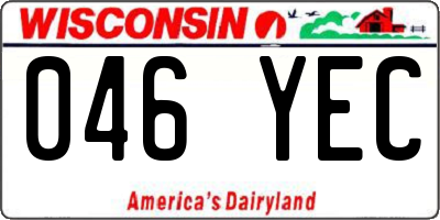 WI license plate 046YEC
