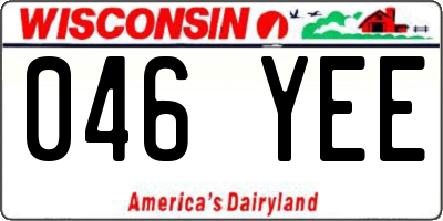 WI license plate 046YEE