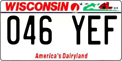 WI license plate 046YEF