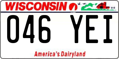 WI license plate 046YEI