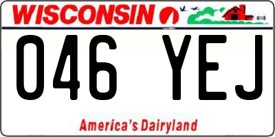 WI license plate 046YEJ