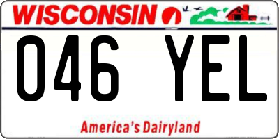 WI license plate 046YEL