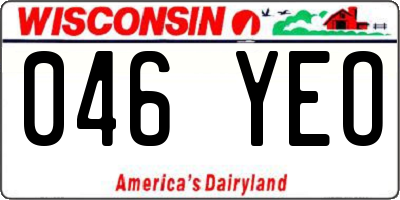 WI license plate 046YEO