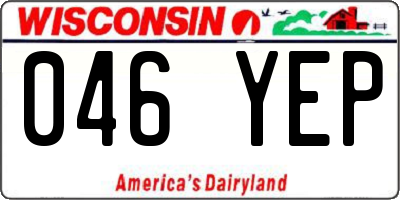 WI license plate 046YEP