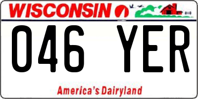 WI license plate 046YER