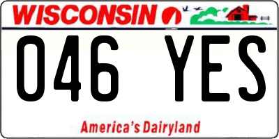WI license plate 046YES