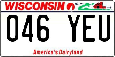 WI license plate 046YEU