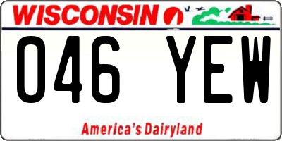 WI license plate 046YEW
