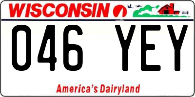 WI license plate 046YEY