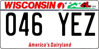 WI license plate 046YEZ