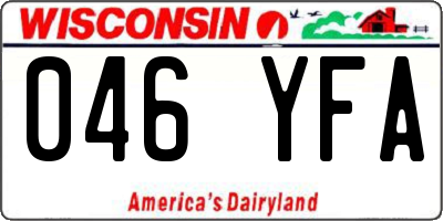 WI license plate 046YFA
