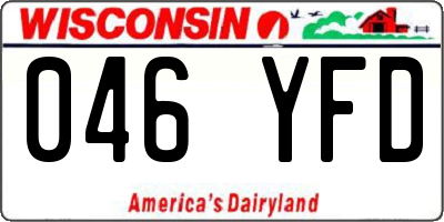 WI license plate 046YFD