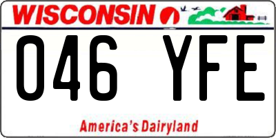 WI license plate 046YFE