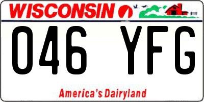 WI license plate 046YFG