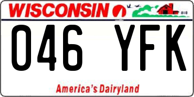 WI license plate 046YFK