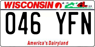 WI license plate 046YFN