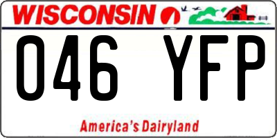 WI license plate 046YFP